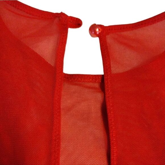 Just Sexy Barbados Cherry One Piece Lace Bodysuit Intimates Large NWT - Picture 13 of 14